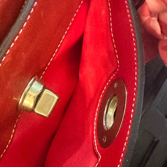 Coach Red Madeline Leather Tote Purse Turnlock Satchel Shoulder Bag Vtg 11553 - Picture 13 of 13